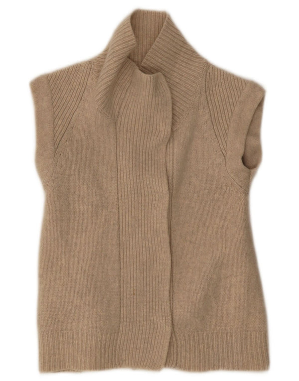 Maglione cardigan aperto senza maniche da donna Gap UK 8 piccolo Beige