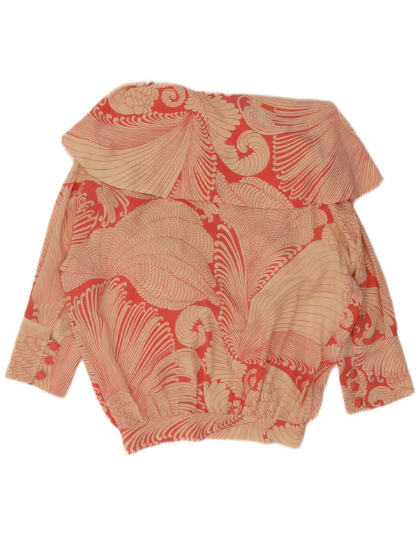 Vintage Womens 3/4 Sleeve Shirt Blouse UK 16 Large Red Paisley