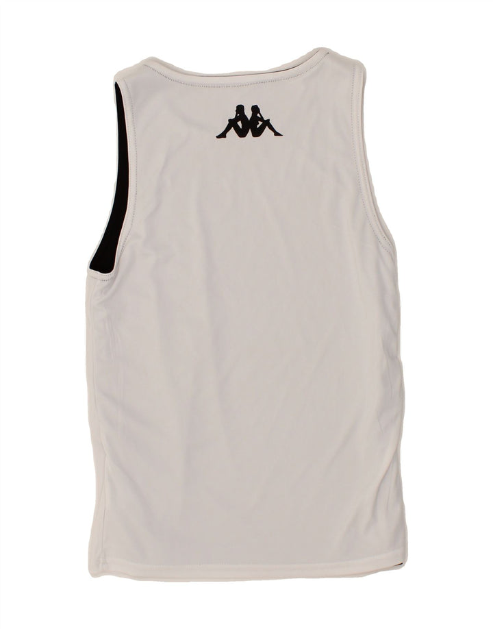 KAPPA Womens Reversible Vest Top UK 10 Small Black Colourblock Polyester Vintage Kappa and Second-Hand Kappa from Messina Hembry 