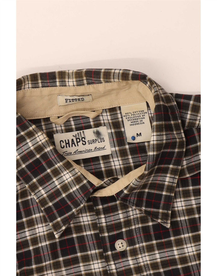 Chaps Mens Fitted Shirt Medium Multicoloured Check Cotton