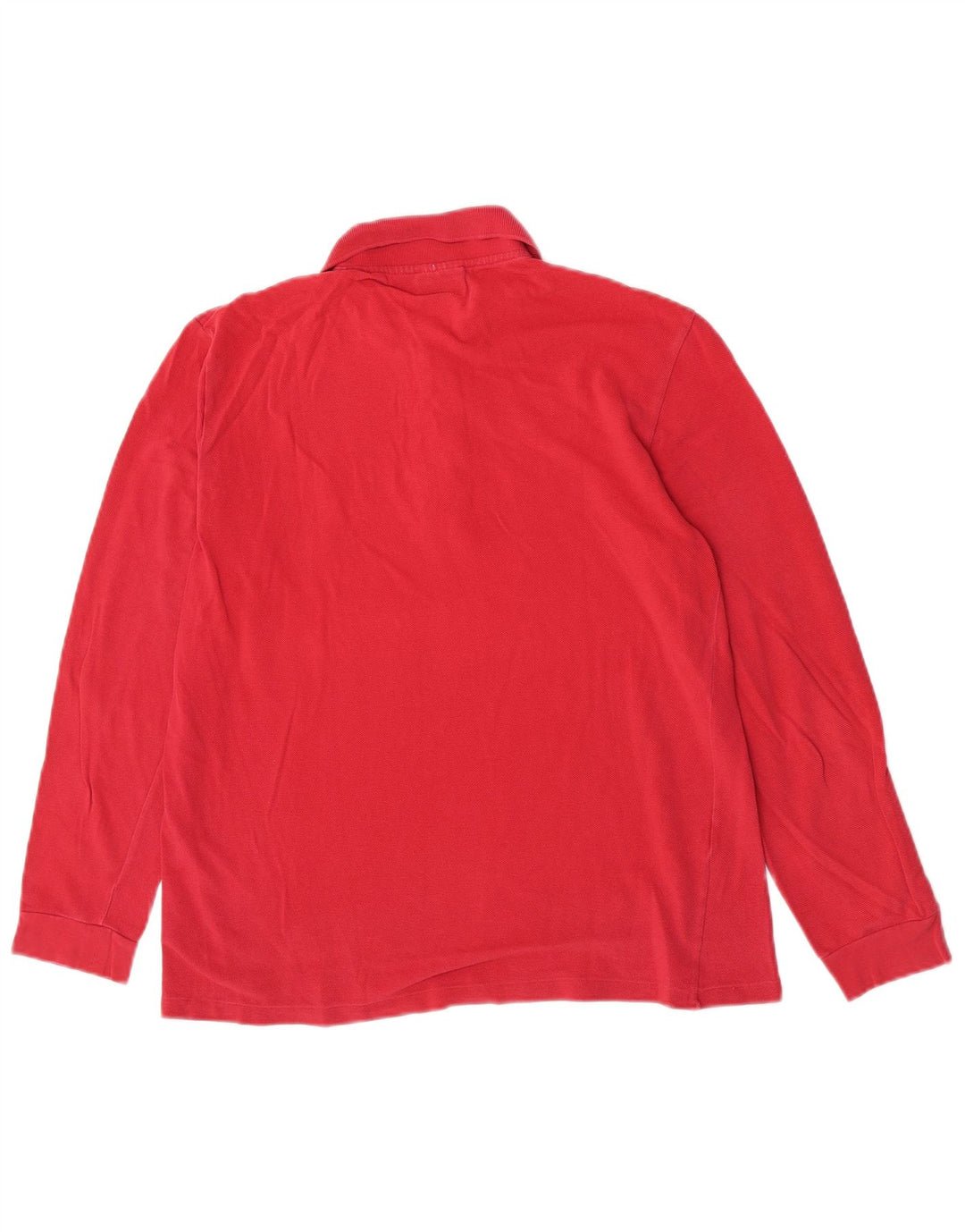 Lacoste Mens Long Sleeve Polo Shirt Size 4 Medium Red Cotton