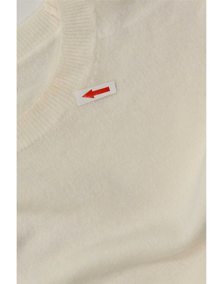 Marks & Spencer Womens Crew Neck Jumper Sweater UK 14 Medium Off White