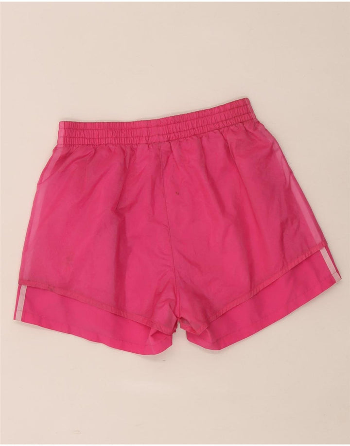 Adidas Womens Sport Shorts UK 12 Medium Pink Polyester