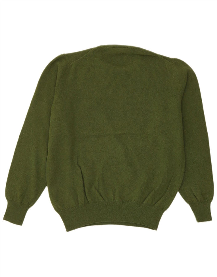 Maglione maglione girocollo da uomo Fred Perry in lana verde medio