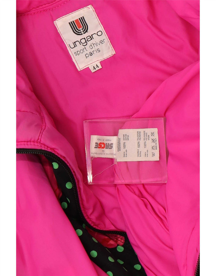 Ungaro Damen-Skioverall IT 44 Mittelschwarze geblümte Baumwolle