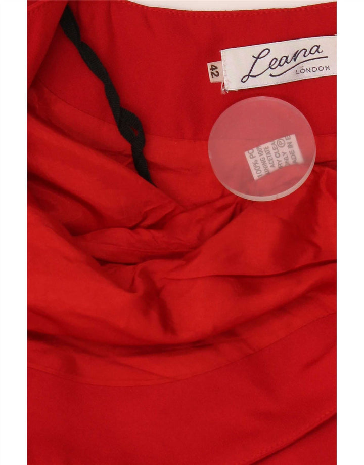 Vintage Dame Open Bolero Jacket IT 42 Medium Rød Polyester