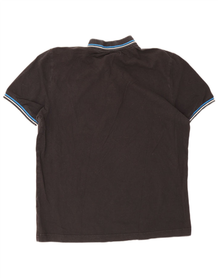 Kappa Mens Polo Shirt Large Black Striped