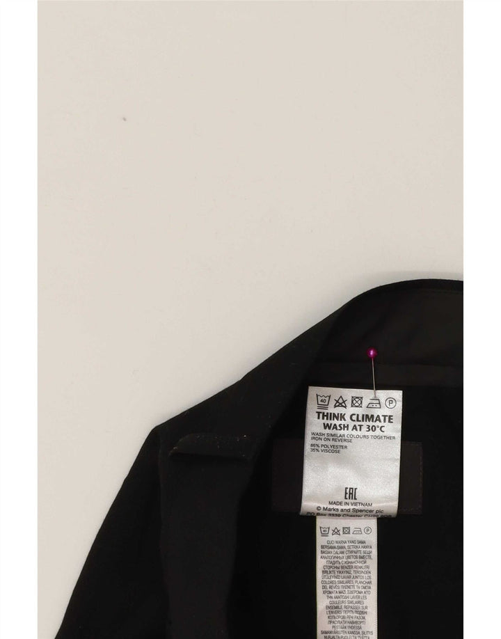 Marks & Spencer Mens Tapered Suit Trousers W38 L31 Black Polyester Classic