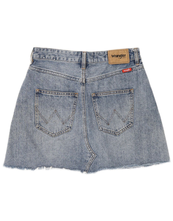 Wrangler Damen-Jeansrock im Distressed-Look, Größe 8, Größe S, W27, Blau