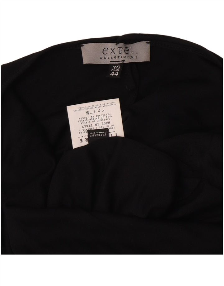 Exte Womens Maxi One Shoulder Dress IT 44 Medium Black Viscose