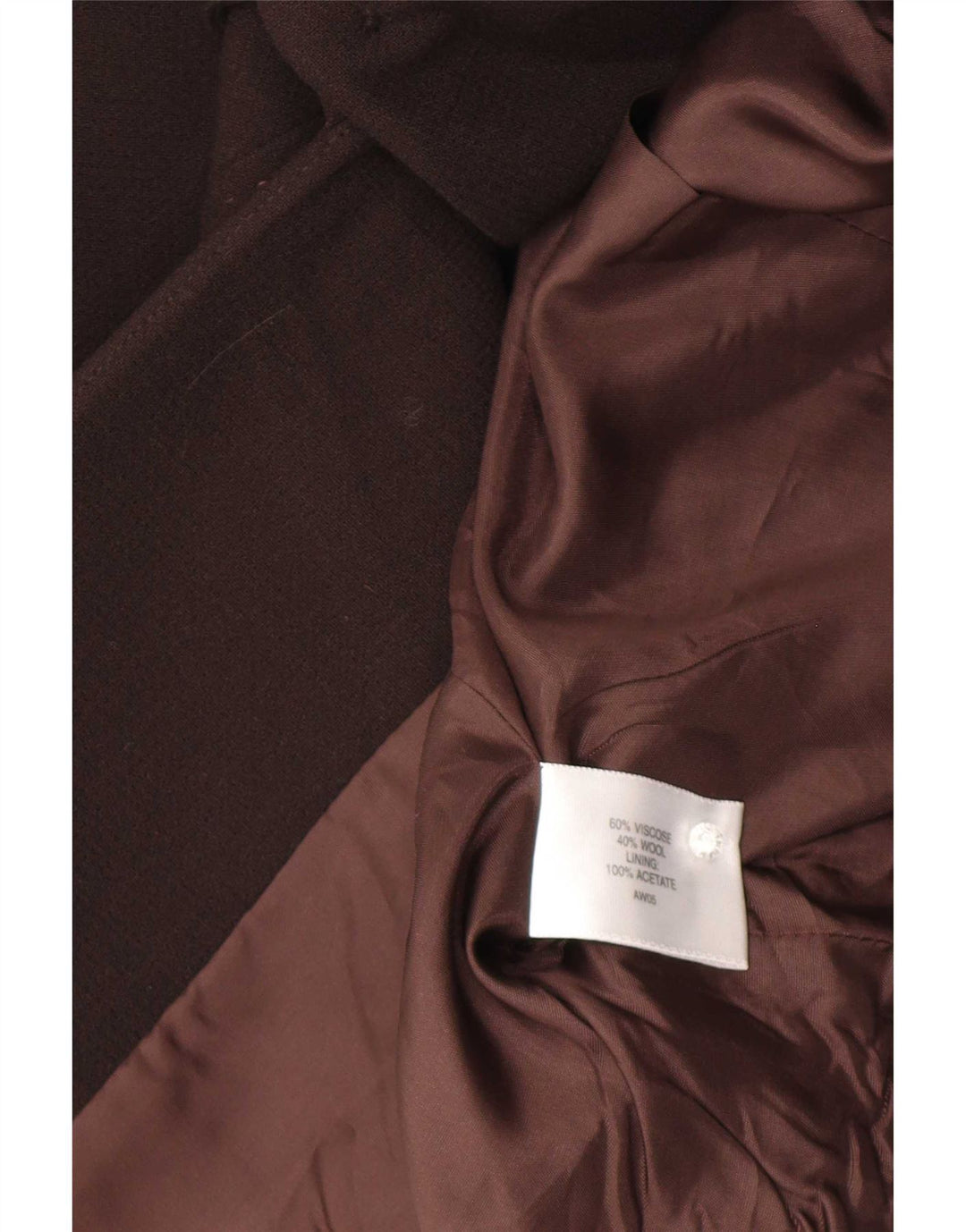 CC Chaqueta tipo blazer con 1 botón para mujer UK 46 Large Viscosa marrón