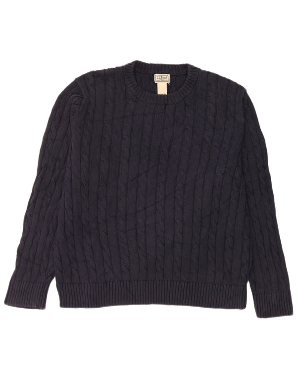 L.L.Bean Damen-Pullover, übergroß, Rundhalsausschnitt, Gr. 40, Marineblau