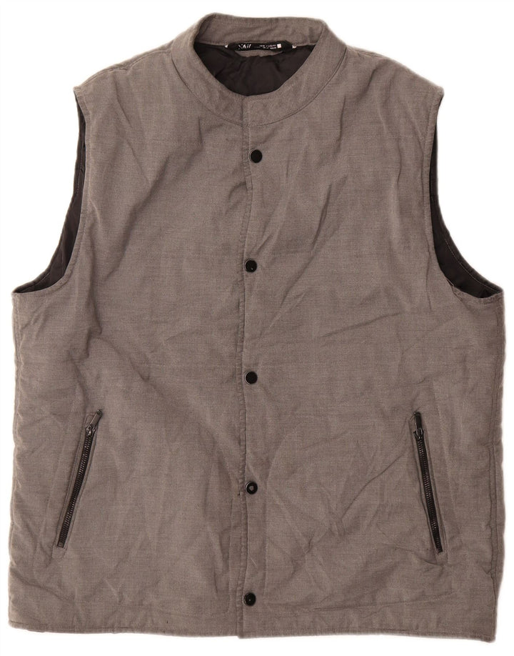 Zara Mens Padded Gilet UK 42 XL Grey Polyester