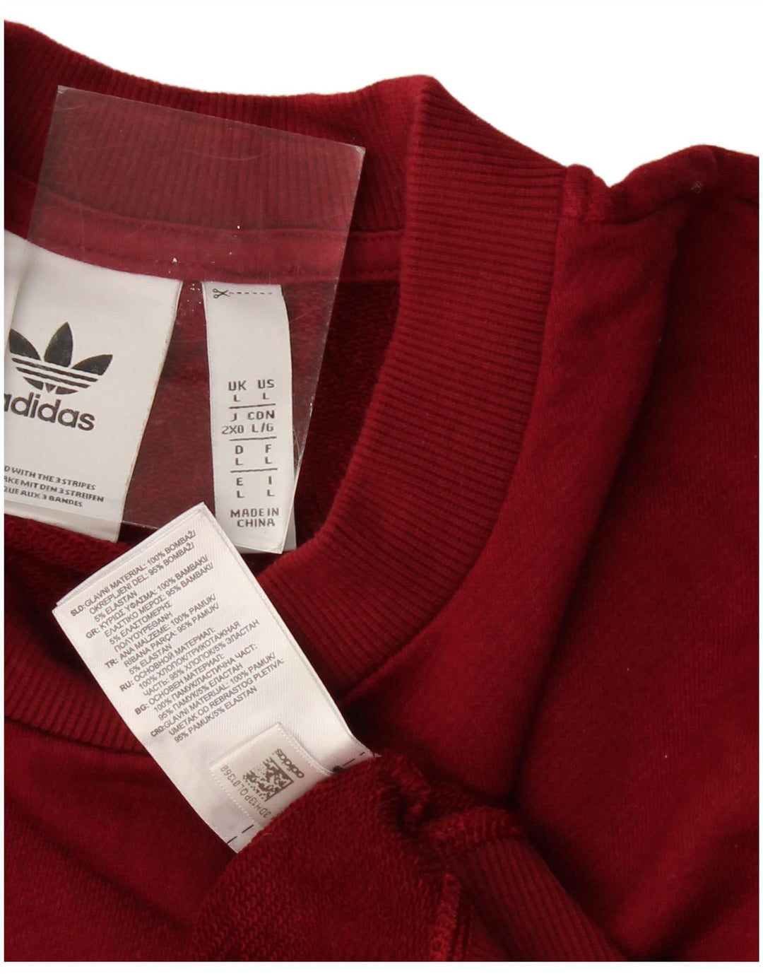 ADIDAS Mens Sweatshirt Jumper Large Red Cotton