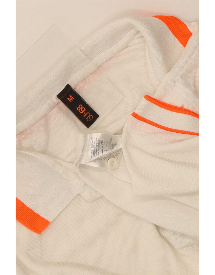 Sun68 Mens Polo Shirt Medium White Cotton