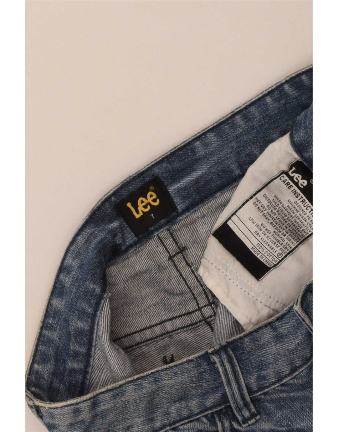 Lee Womens Distressed Denim Skirt US 7 Medium W28 Blue Cotton