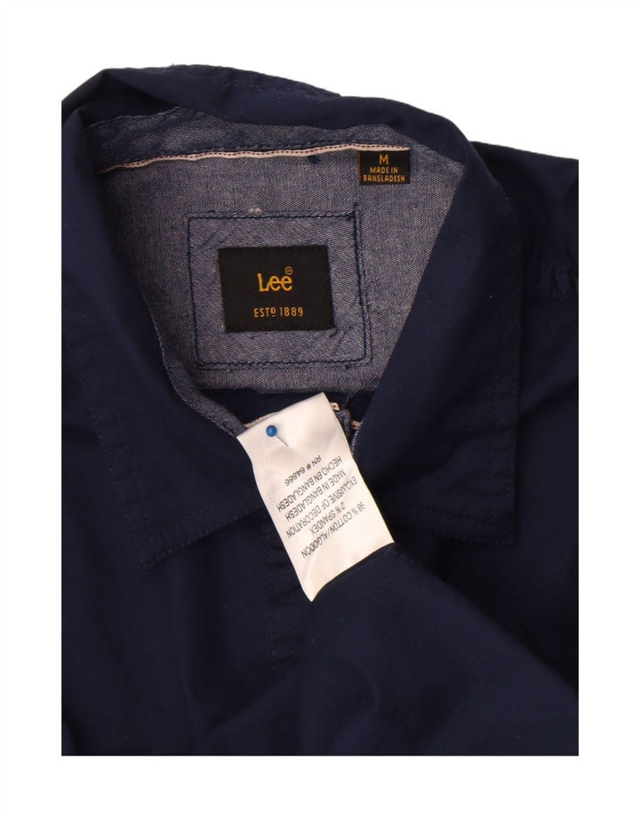 Lee Mens Short Sleeve Shirt Medium Navy Blue Cotton