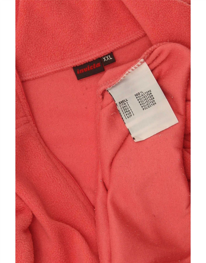 Invicta Pull polaire à col zippé pour femme 2XL Rouge Polyester