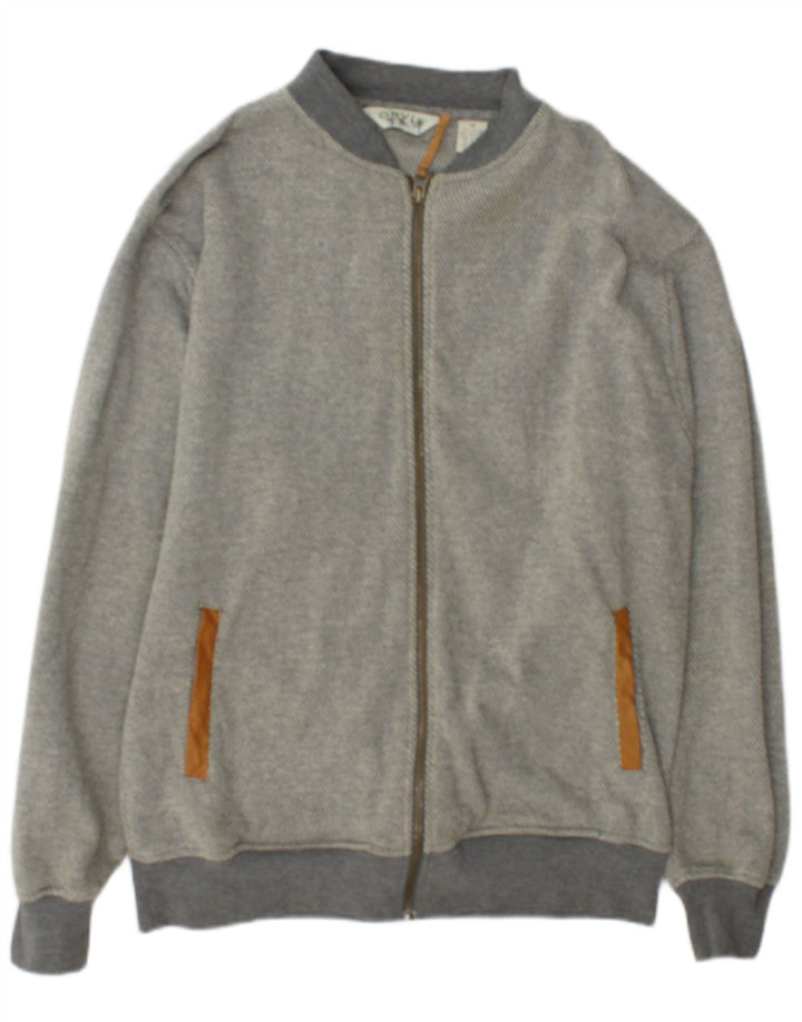 Orvis Mens Tracksuit Top Jacket Medium Grey Cotton