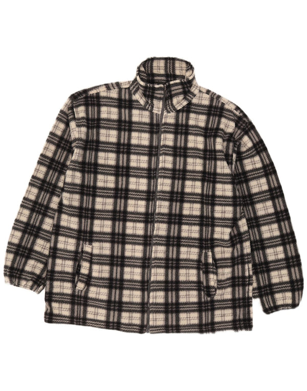 Extreme Mens Fleece Jacket UK 44 2XL Beige Check Polyester