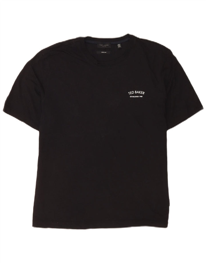 Ted Baker Mens Regular T-Shirt Top Medium Black Cotton