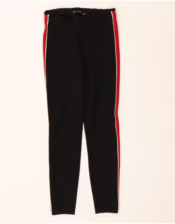 Zara Womens Trafaluc Leggings UK 8 Small Noir Rayé