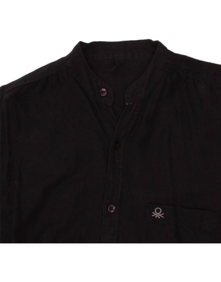 BENETTON Mens Shirt Medium Black Cotton Vintage Benetton and Second-Hand Benetton from Messina Hembry 