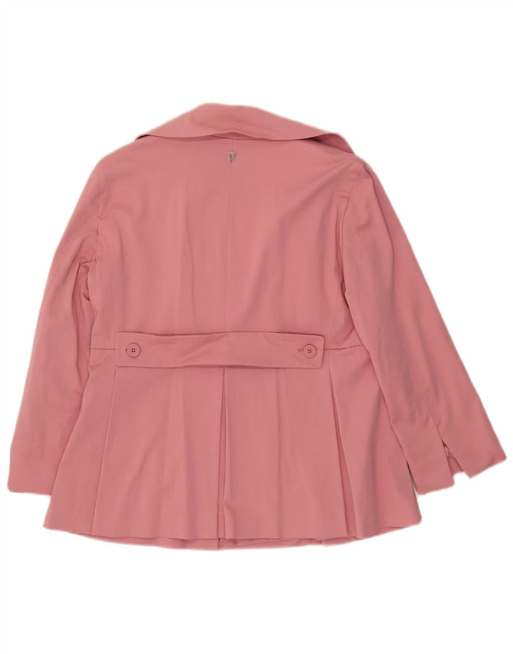 Dondup Womens Double Breasted Blazer Jacket IT 46 Large Pink Cotton