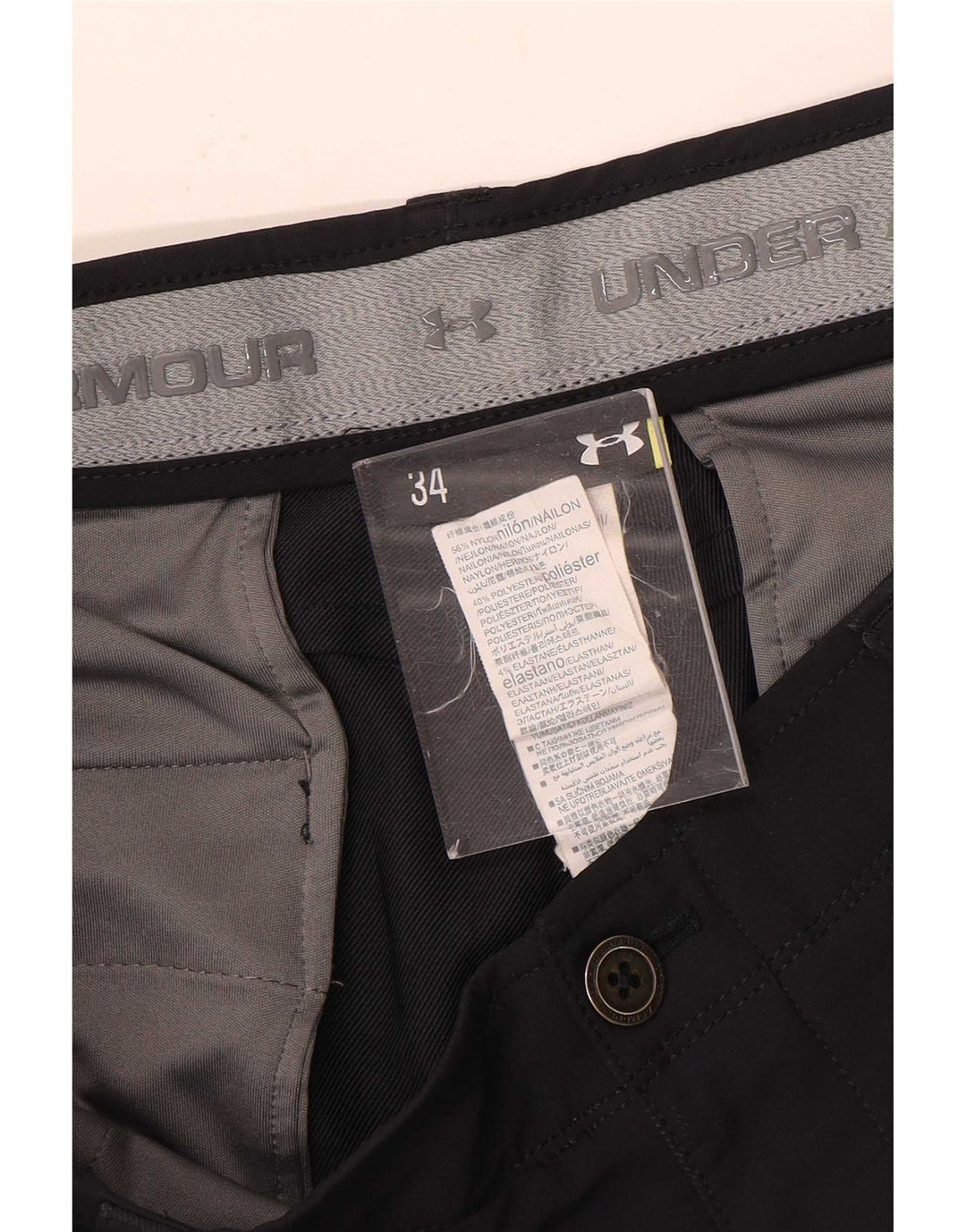 Umbro Mens Chino Shorts W34 Large Black Nylon