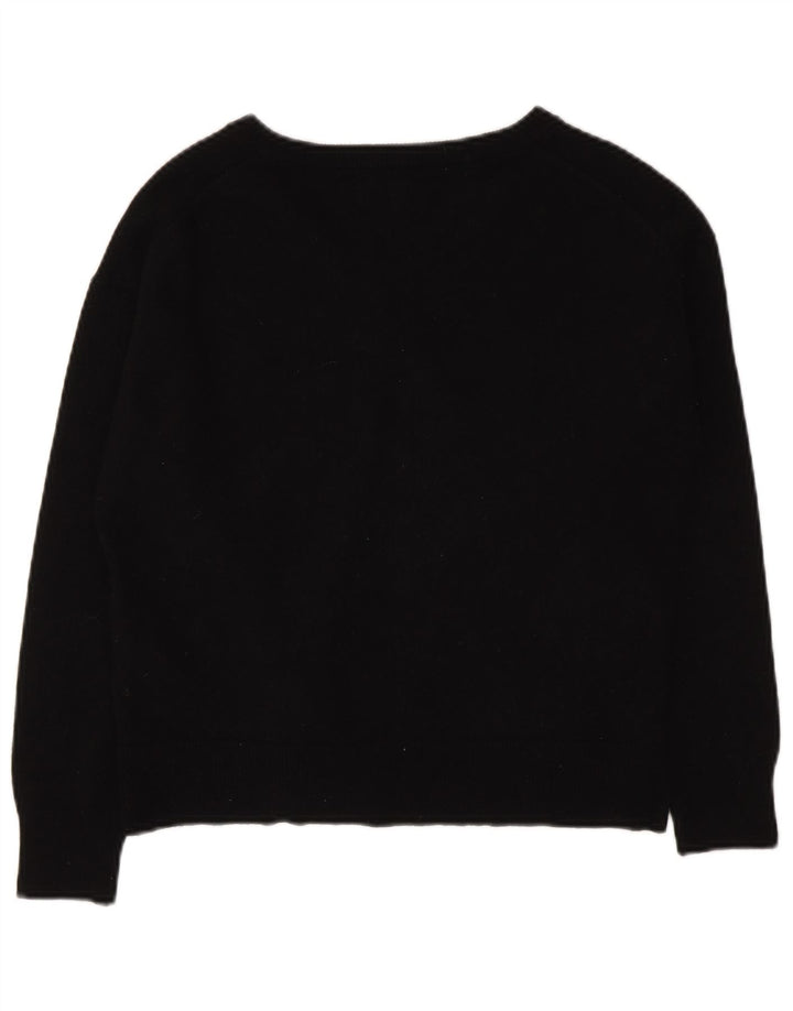 Massimo Dutti Maglione da donna con scollo a V UK 14 Lana nera media