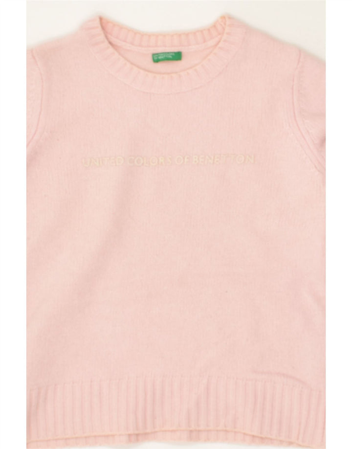 BENETTON Girls Graphic Crew Neck Jumper Sweater 11-12 Years Pink | Vintage Benetton | Thrift | Second-Hand Benetton | Used Clothing | Messina Hembry 