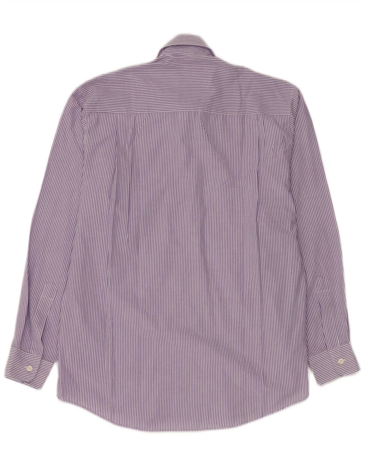 Silverstone Mens Shirt Small Purple Striped Cotton