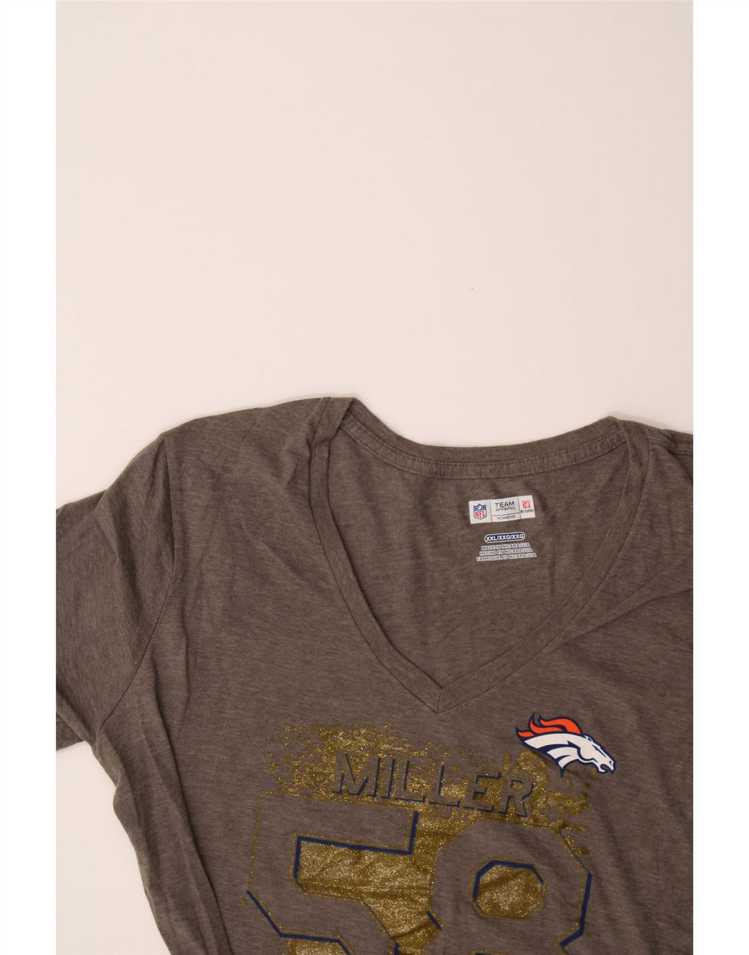NFL Womens Graphic T-Shirt Top UK 20 2XL Grey Polyester Vintage NFL and Second-Hand NFL from Messina Hembry 