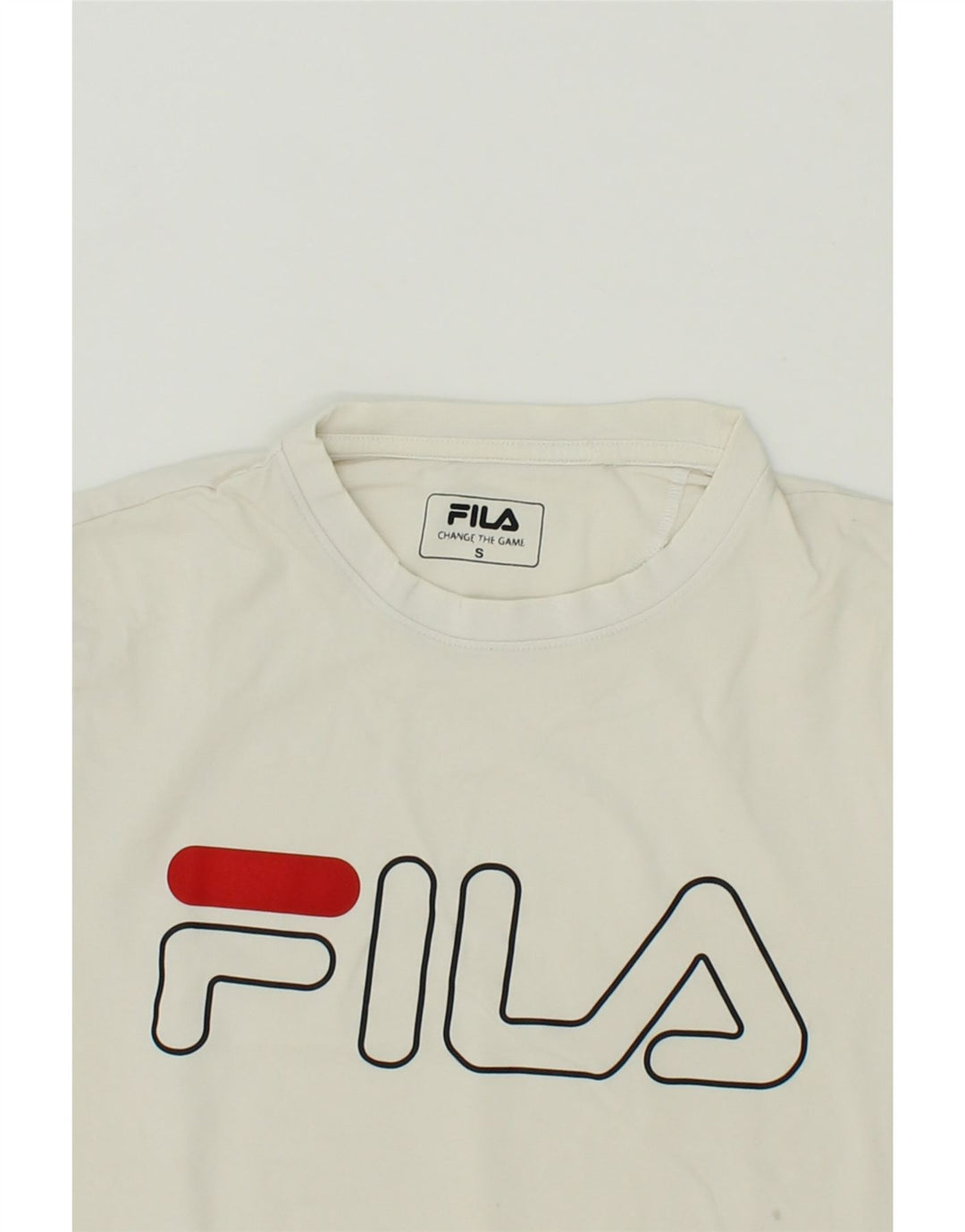 FILA Mens Graphic T-Shirt Top Small Off White Cotton Vintage Fila and Second-Hand Fila from Messina Hembry 
