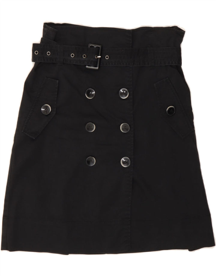 BENETTON Womens Straight Skirt IT 42 Medium W30 Black Cotton Vintage Benetton and Second-Hand Benetton from Messina Hembry 