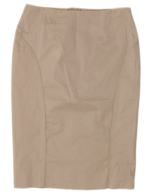 Женская юбка-карандаш Marks & Spencer UK 12 Medium W30 Бежевый хлопок