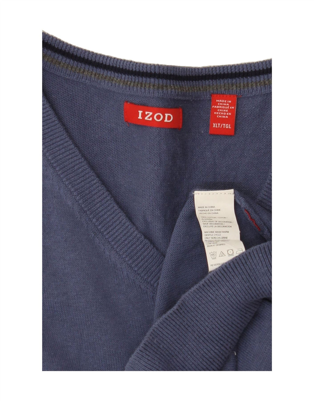 IZOD Mens Vest Tank Top XL Blue Cotton Vintage Izod and Second-Hand Izod from Messina Hembry 