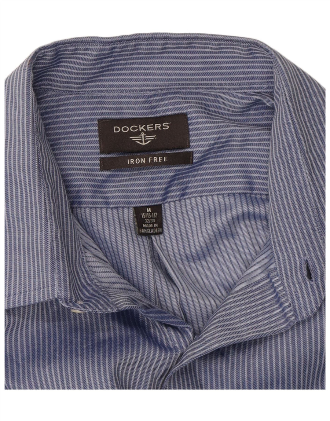 DOCKERS Mens Shirt Size 15 1/2 Medium Blue Pinstripe Cotton Vintage Dockers and Second-Hand Dockers from Messina Hembry 