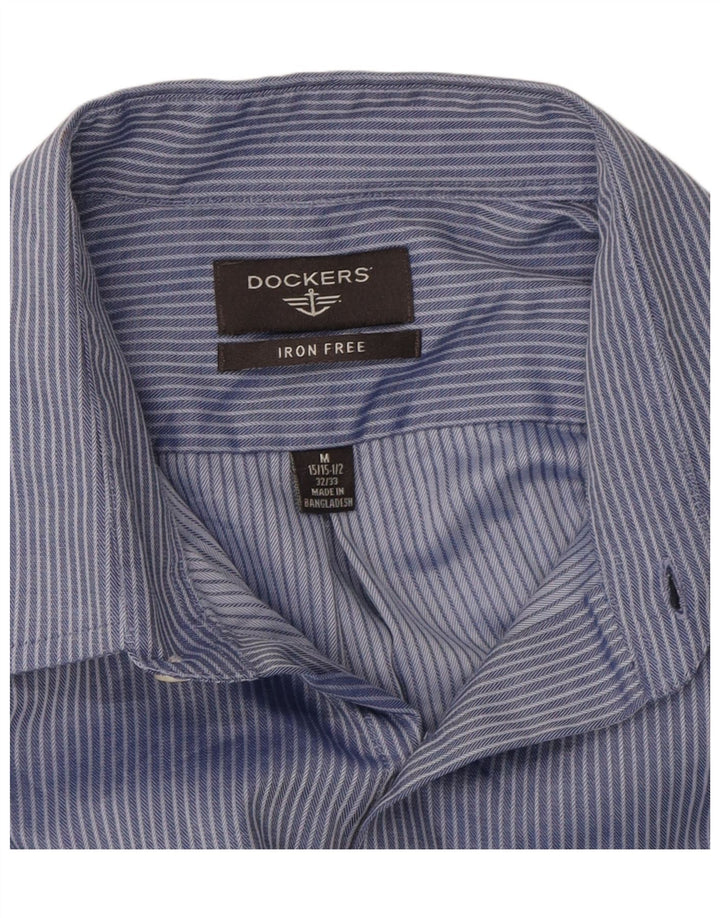 DOCKERS Mens Shirt Size 15 1/2 Medium Blue Pinstripe Cotton Vintage Dockers and Second-Hand Dockers from Messina Hembry 