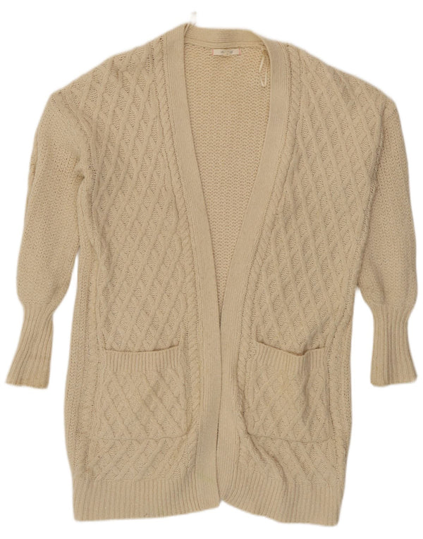 Maglione cardigan lungo da donna di White Stuff UK 10 Small Off