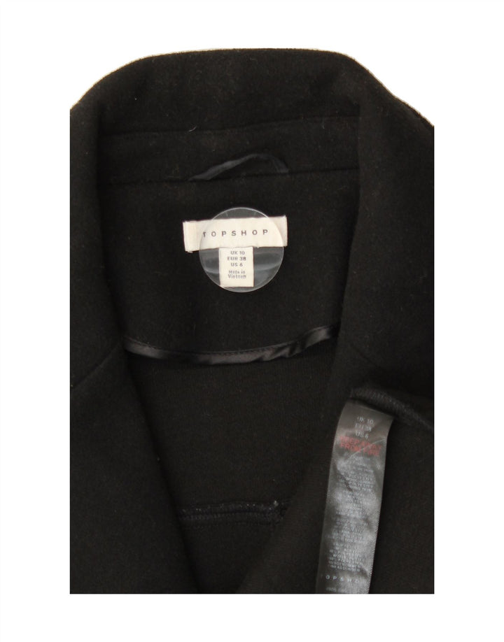 TOPSHOP Womens Oversized Overcoat UK 10 Small Black Wool Vintage Topshop and Second-Hand Topshop from Messina Hembry 