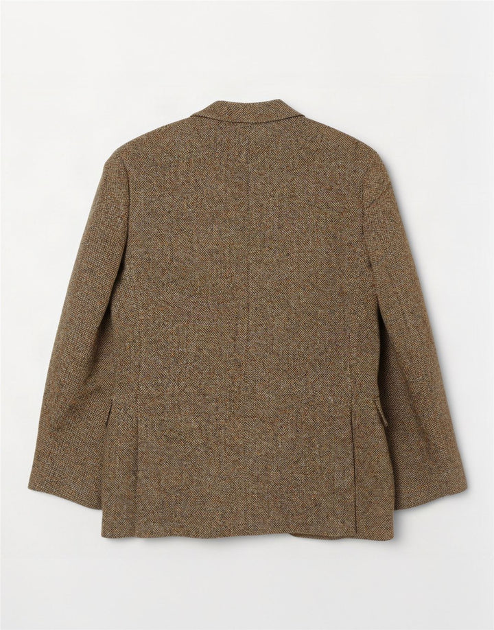 Harris Tweed Mens 2 Button Blazer Jacket UK 36 Small Khaki Wool