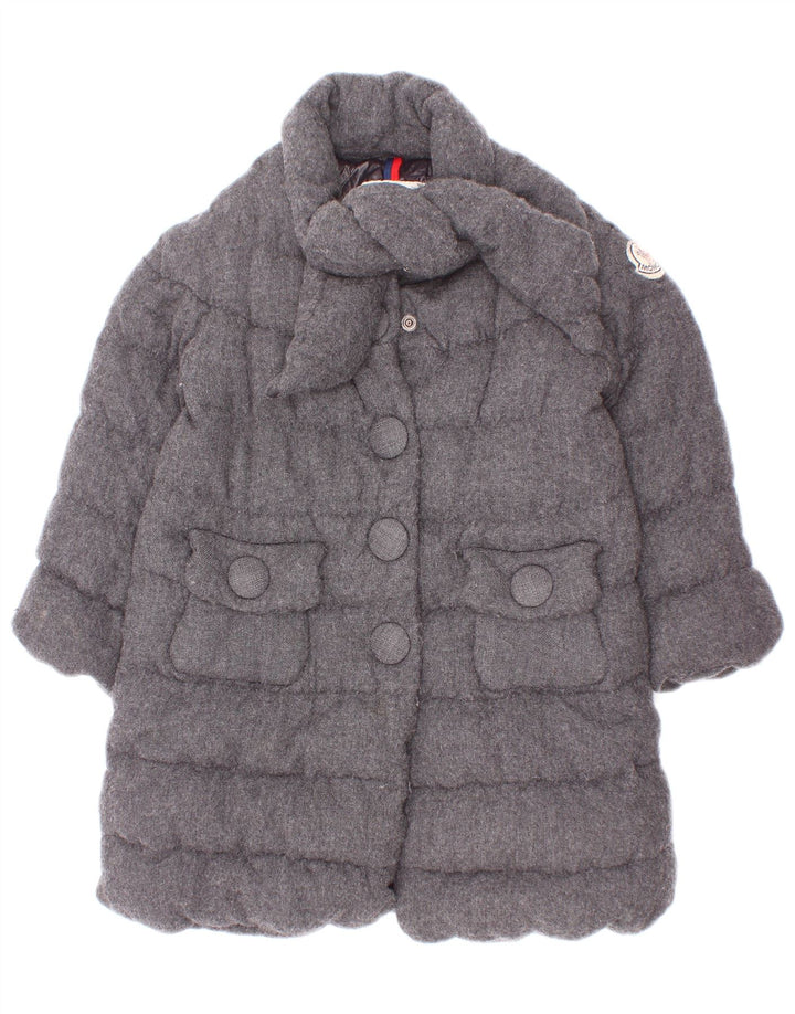 Moncler Girls Padded Coat 3-4 Years Grey Viscose