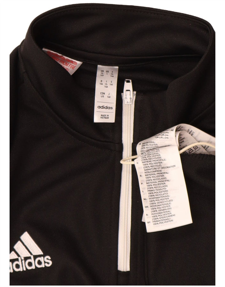 Adidas Boys Aeroready Zip Neck Pullover Tracksuit Top 13-14 Years Black