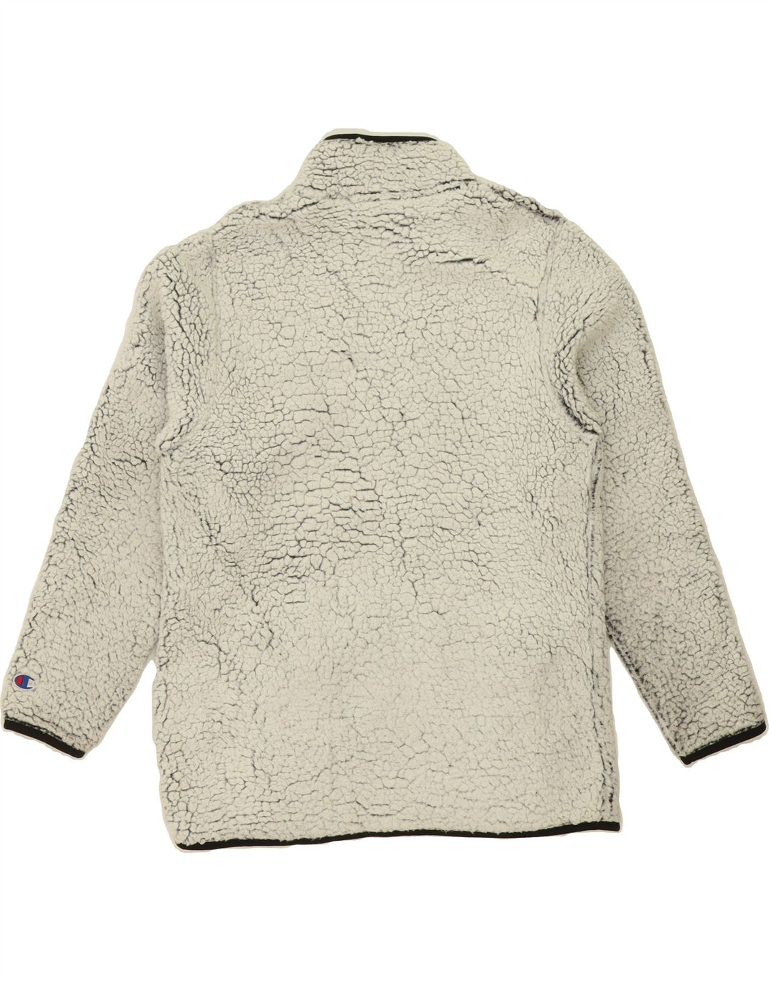 CHAMPION Womens Fleece Jacket UK 14 Medium Off White Polyester Vintage Champion and Second-Hand Champion from Messina Hembry 
