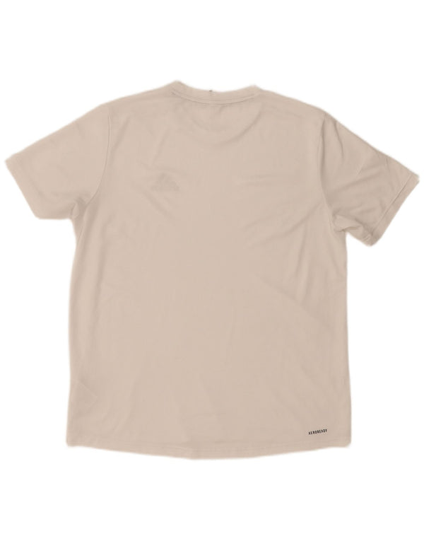 T-shirt Adidas Aeroready da uomo Top in poliestere bianco medio