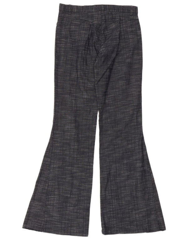 Morgan Womens Flare Casual Trousers EU 38 Medium W28 L32 Navy Blue Flecked