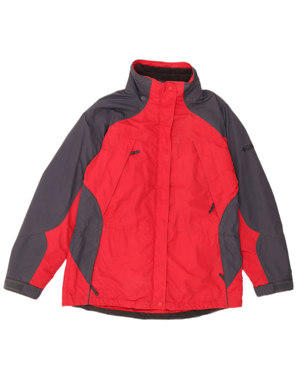 Columbia Womens Rain Jacket UK 16 Large Navy Blue Colourblock Polyester
