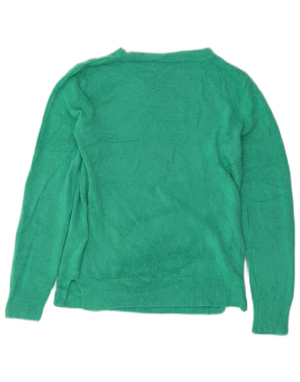 Marks & Spencer maglione corto con scollo a barca da donna UK 8 piccolo verde