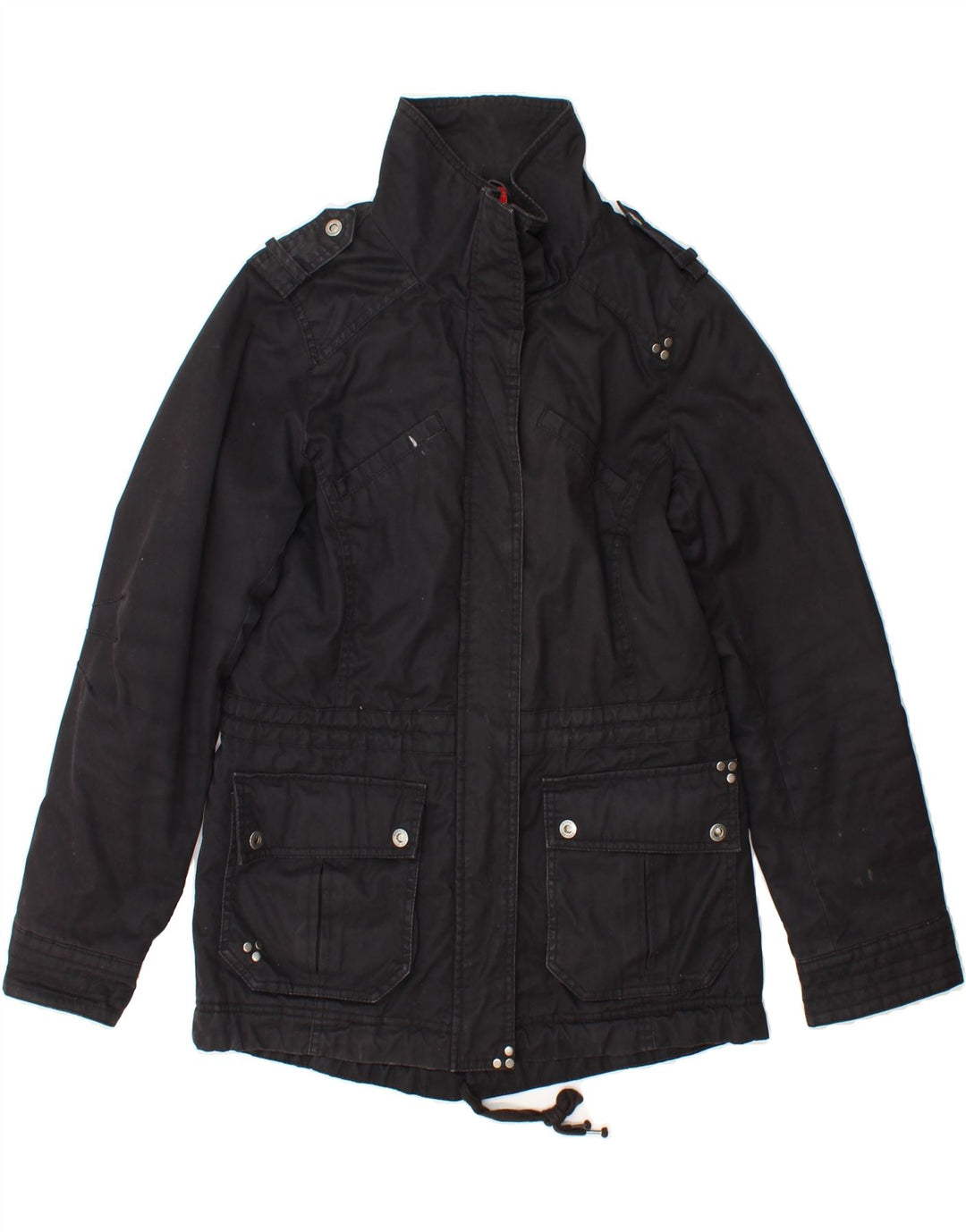 ESPRIT Womens Military Jacket UK 6 XS Black Cotton Vintage Esprit and Second-Hand Esprit from Messina Hembry 
